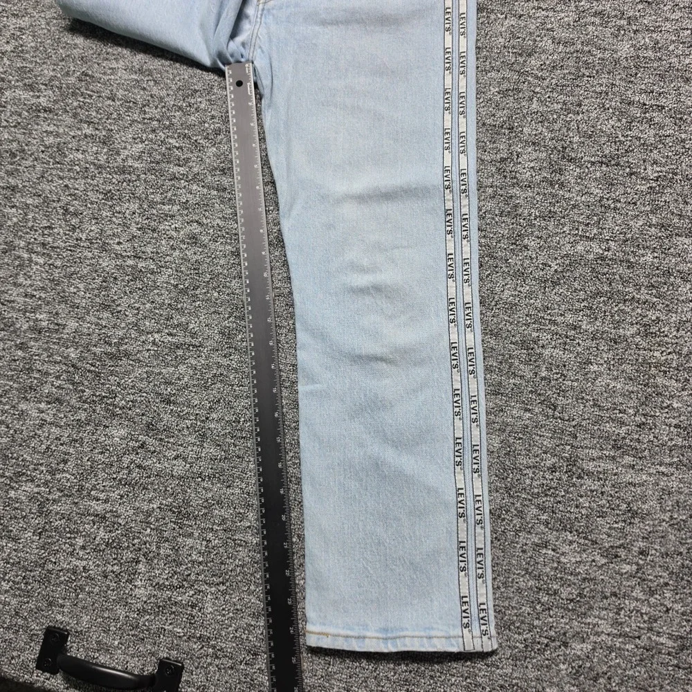 Jeans Levis 29 Womens Light Blue Excellent 501 Premium Side Logo Tape Straight - Picture 11 of 13
